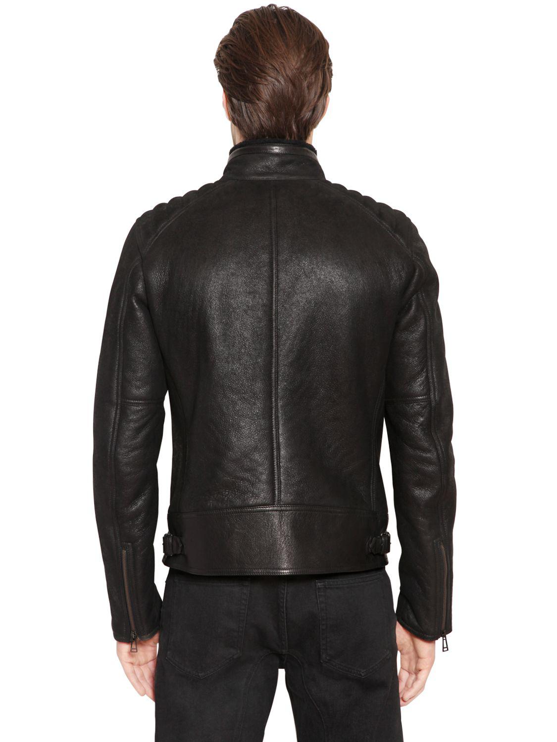 Belstaff Westlake Shearling Leather Jacket in Black for Men - Lyst