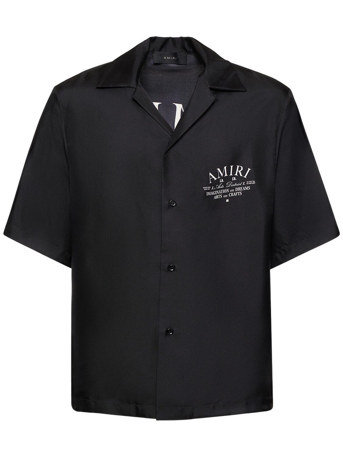 Amiri Arts District Silk Shirt in Black for Men | Lyst