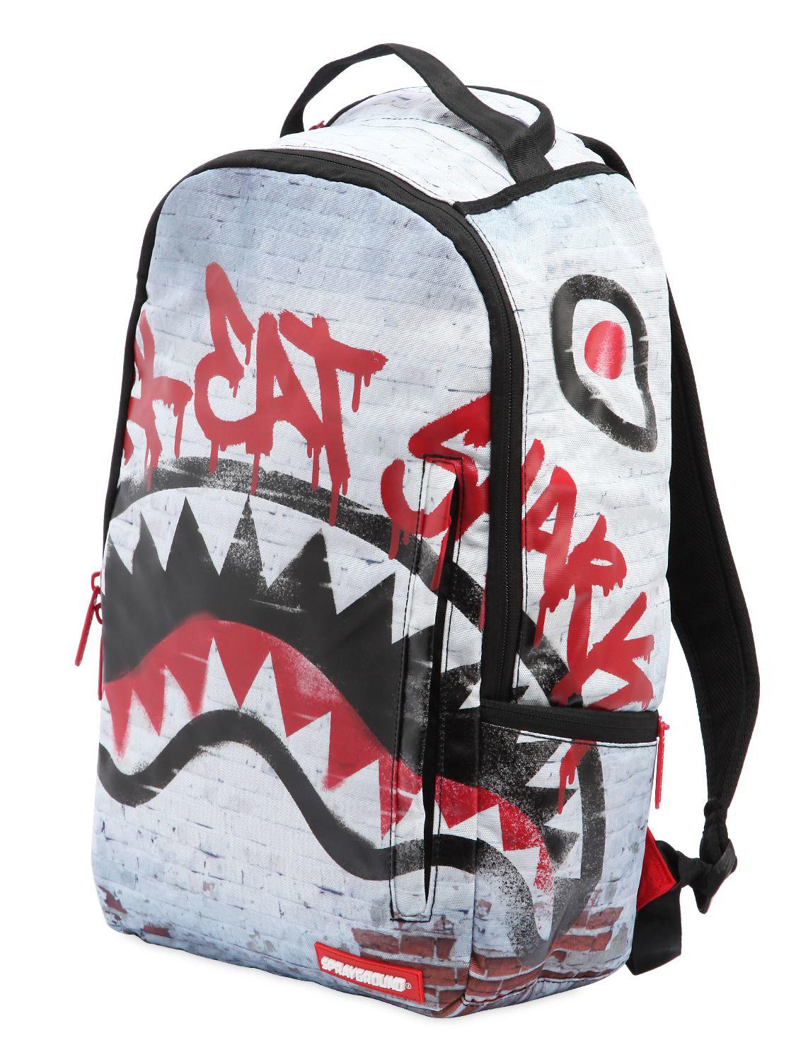 Sprayground Shark Eat Shark Backpack in Red - Lyst