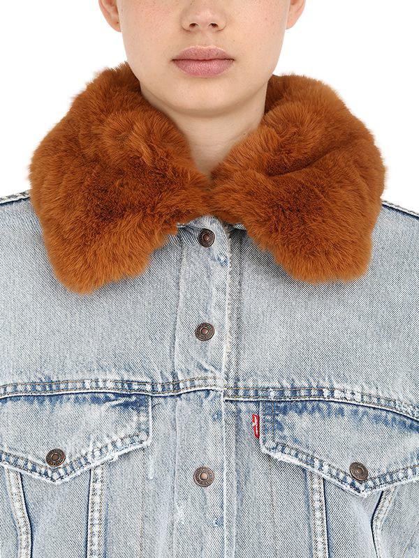 levi's faux fur trucker denim jacket