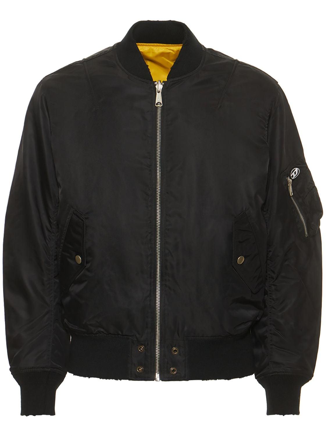 DIESEL Reversible Nylon Padded Bomber Jacket in Black for Men | Lyst