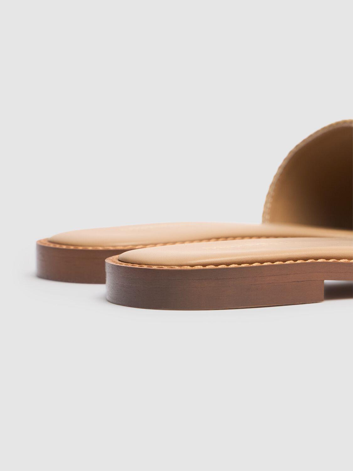 存在感抜群 ☆ Max Mara 10mm Cotton & leather slides Max Mara 10Mm Cotton & Leather Slides | Lyst