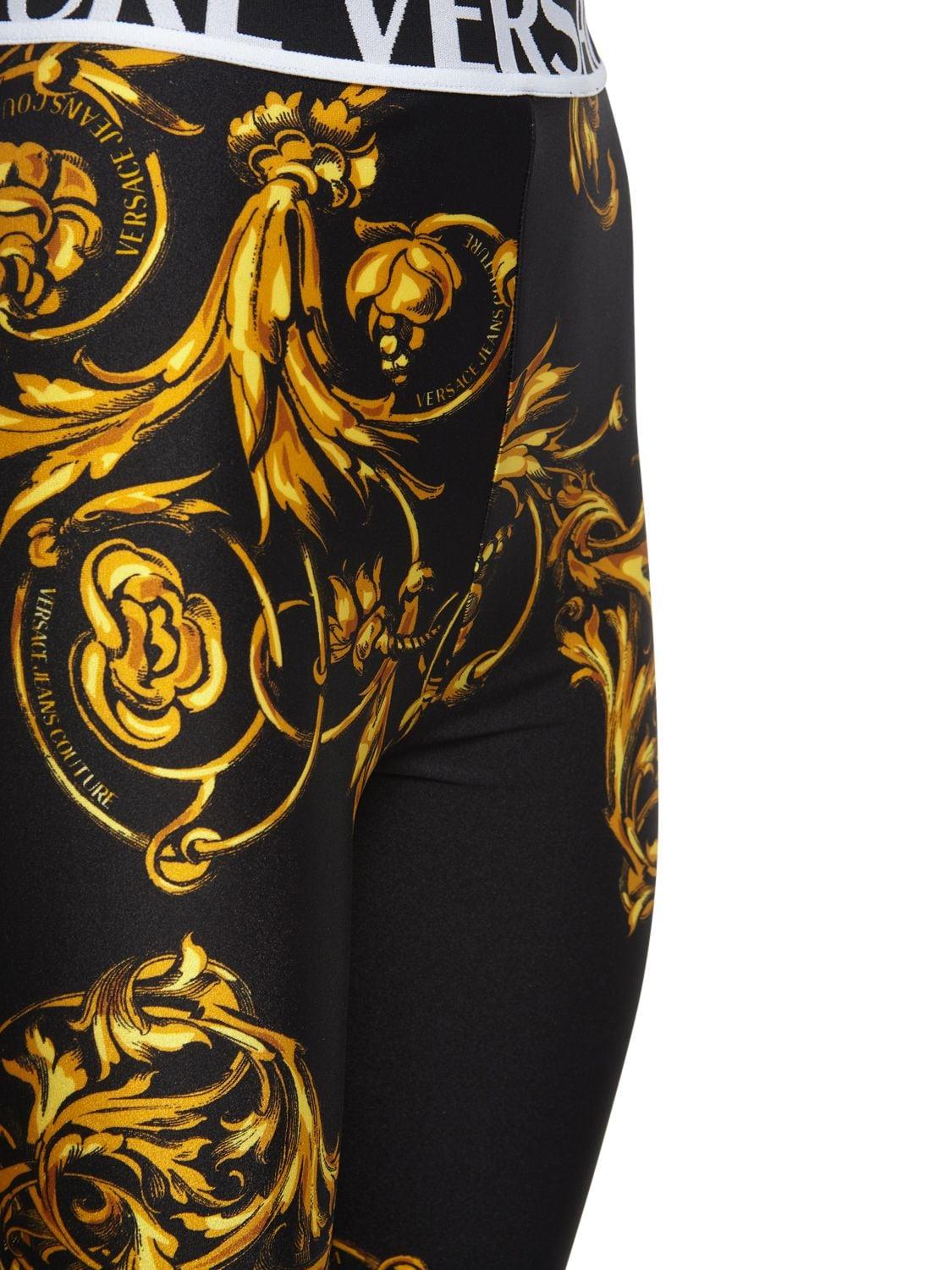 versace jeans couture garland logo waist leggings