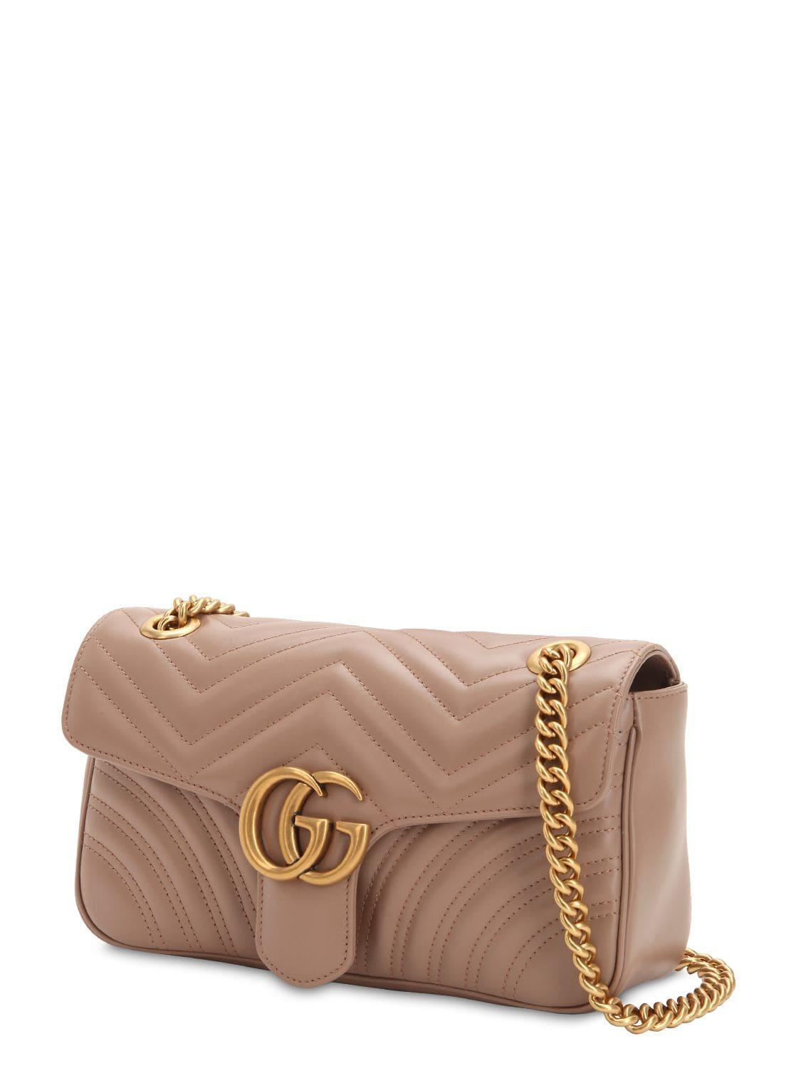 Gucci Small Gg Marmont 2.0 Leather Bag in Pink - Lyst