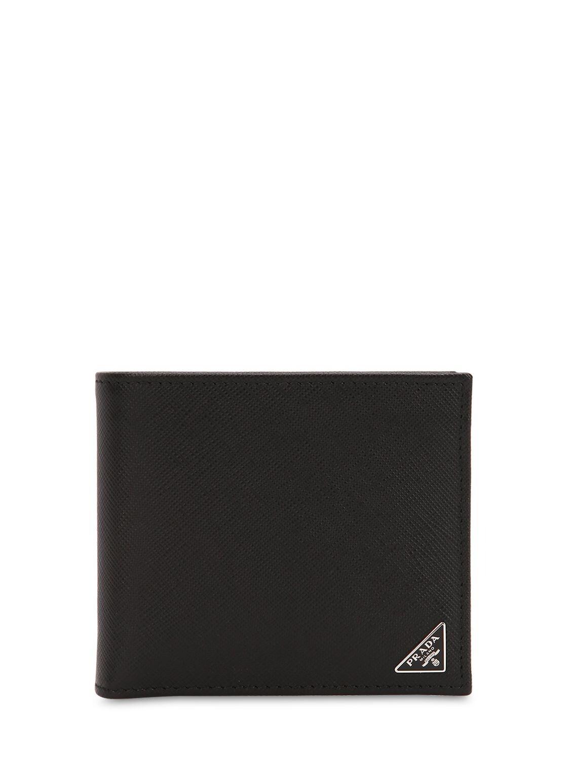 Prada Saffiano Leather Classic Wallet in Black for Men Lyst UK