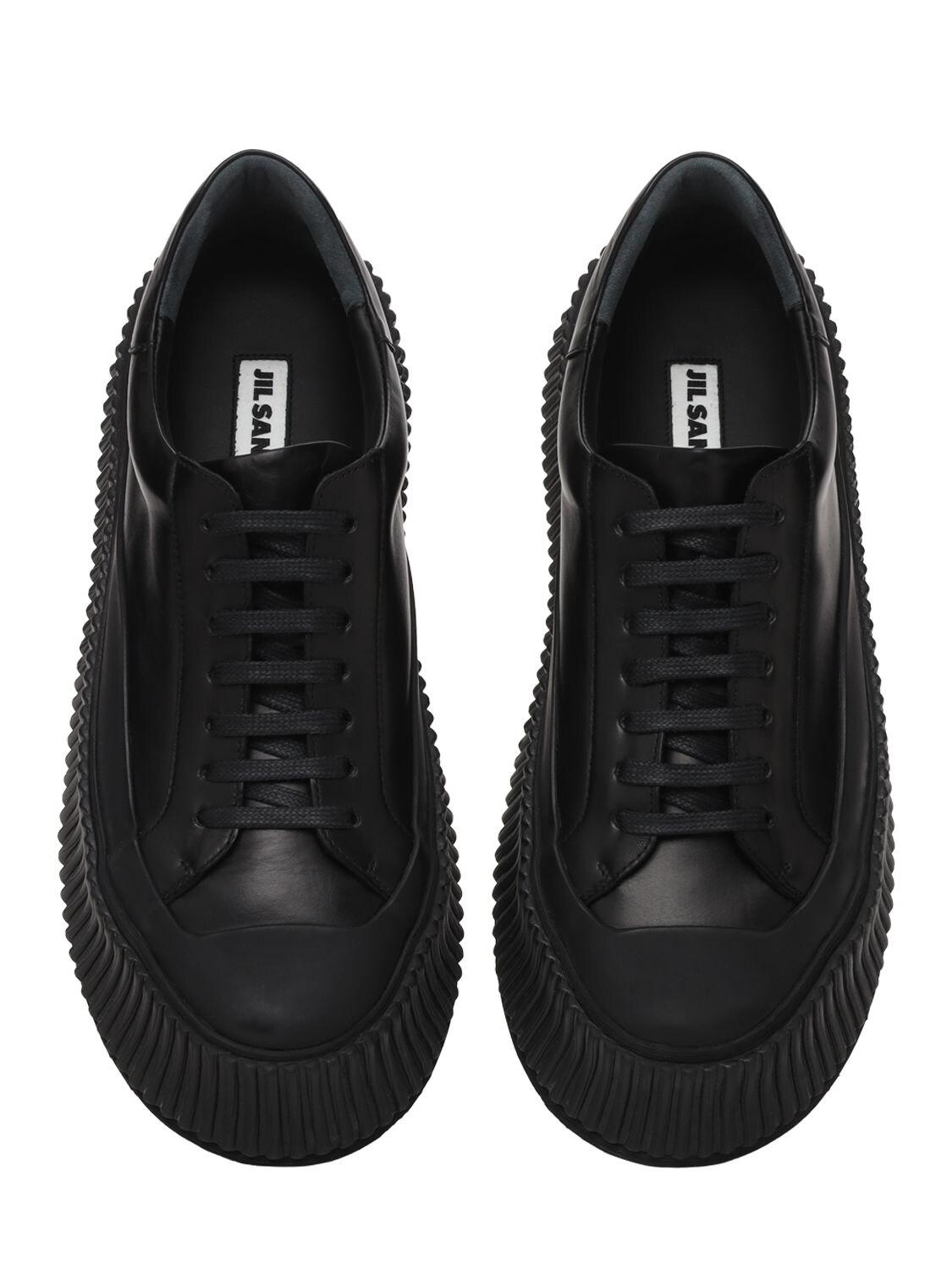 jil sander leather platform sneakers