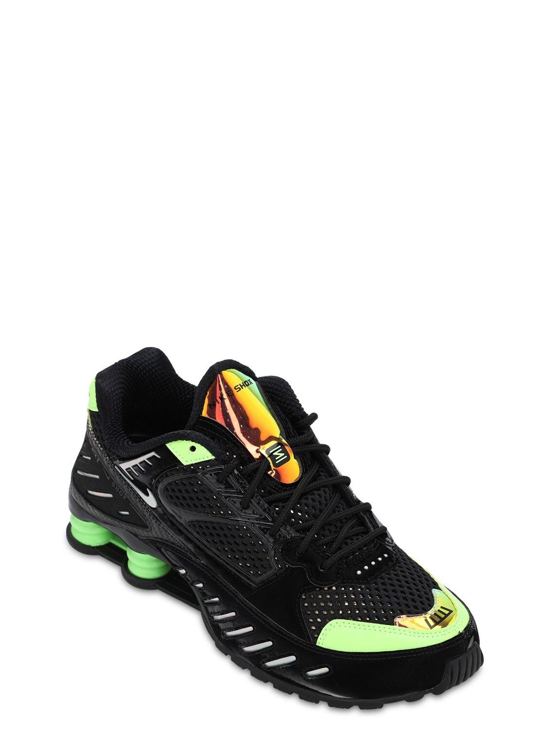 Nike Leather Shox Enigma Trainers in Black/Lime (Black) | Lyst