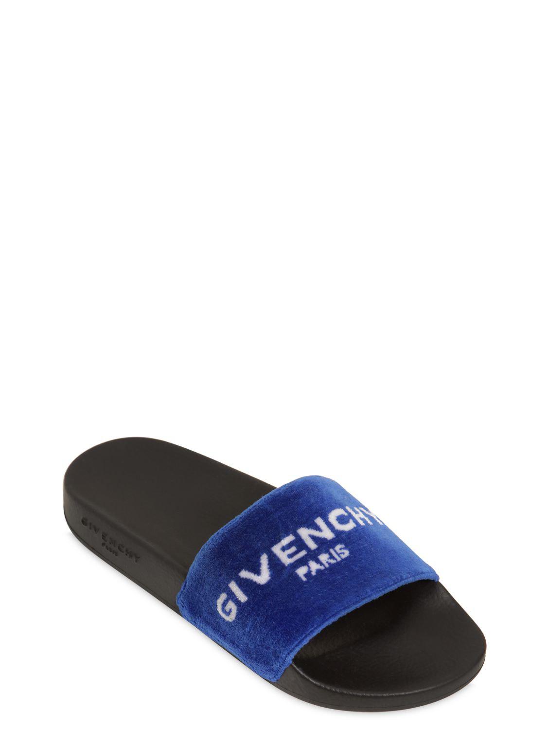 givenchy blue velvet slides