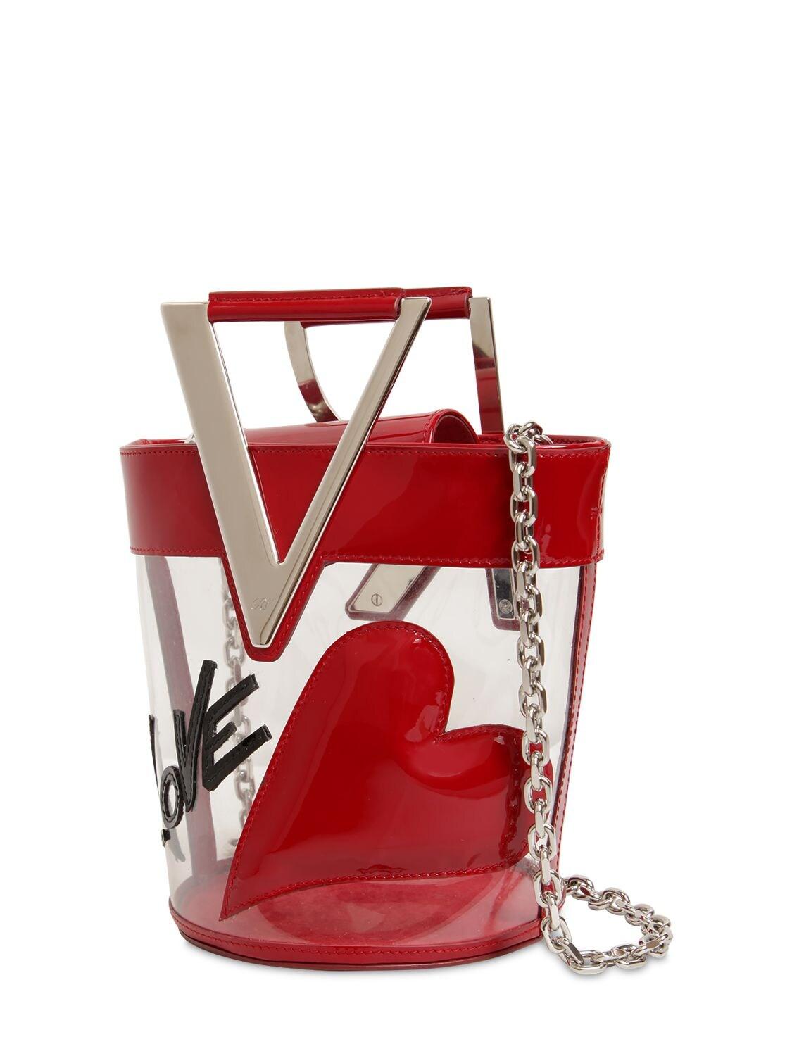 Roger Vivier Rv Lovely Pvc & Leather Bucket Bag in Transparent/Red (Red) |  Lyst