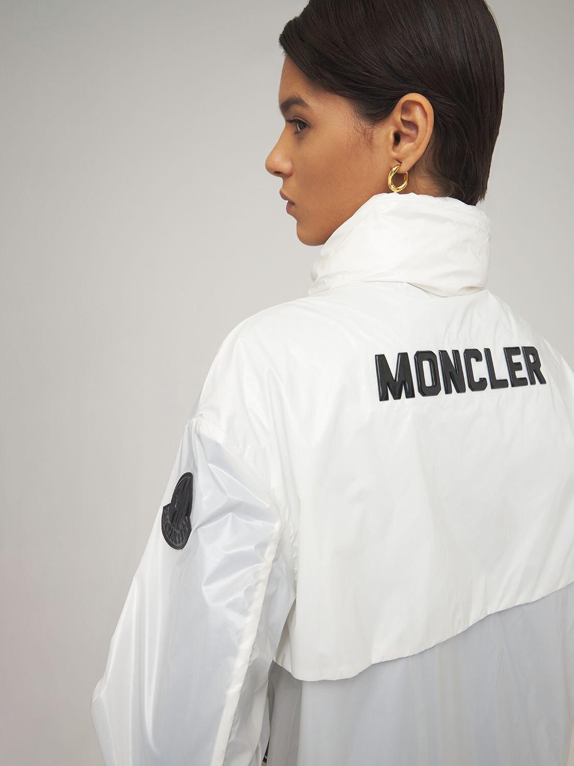 Moncler Synthetic Melucta Logo Nylon Jacket in White - Lyst