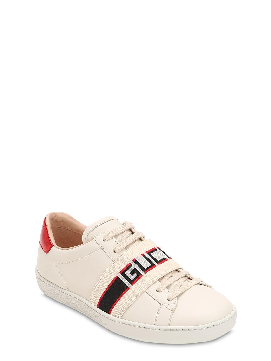 Zapatilla Deportiva Ace con Rayas Gucci de Cuero de color Blanco | Lyst