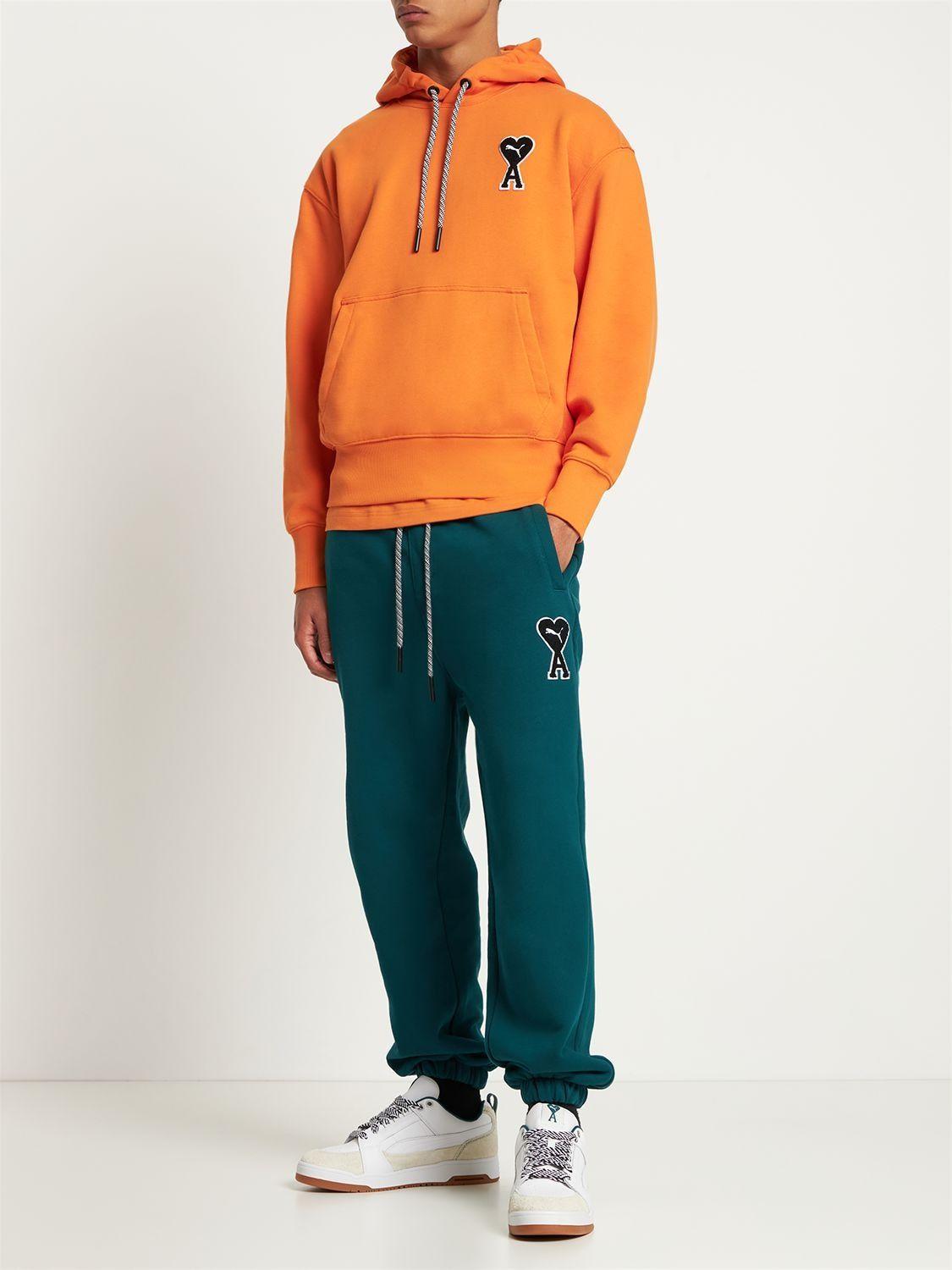 PUMA Ami Sweatshirt Hoodie in Orange for Men | Lyst