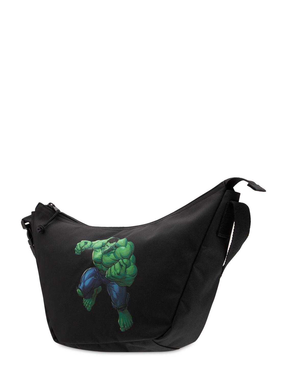 Kuber Industries Marvel Hulk Backpack | 2 Compartment Velvet School Bag |  School Bag for Kids | Kids School Backpack | Backpack for School | Green |  Dealsmagnet.com