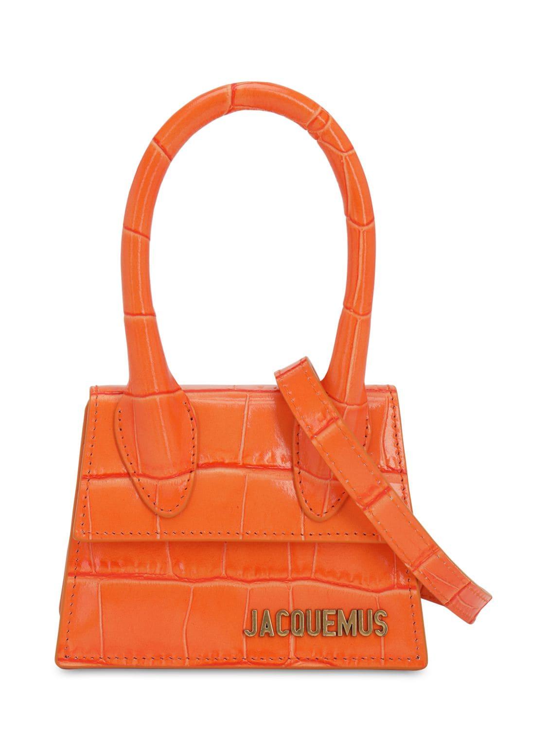 Jacquemus Le Chiquito Croc Print Leather Bag in Orange | Lyst
