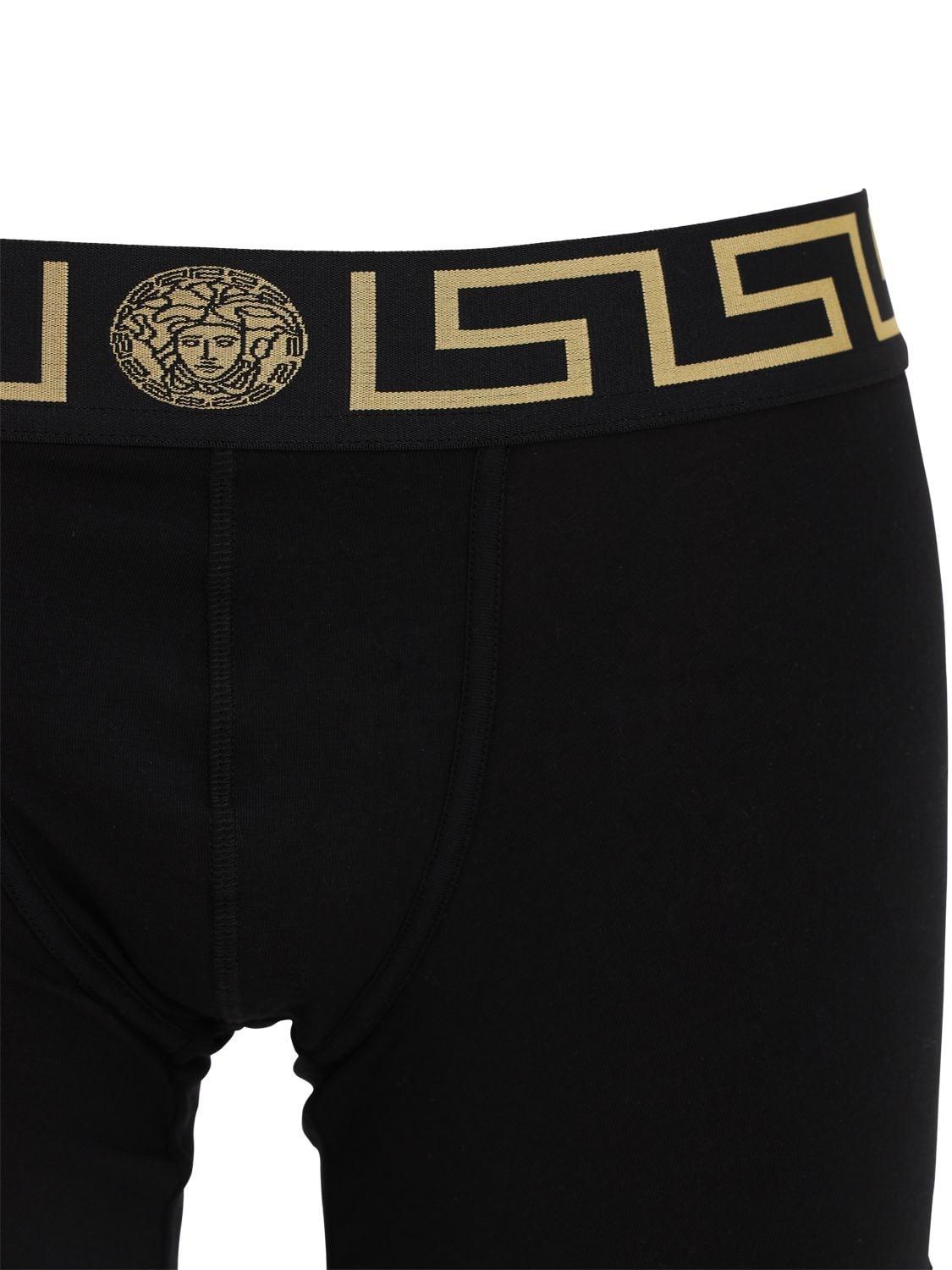 Versace Pack Of 2 Stretch Cotton Boxer Briefs in Black for Men - Lyst