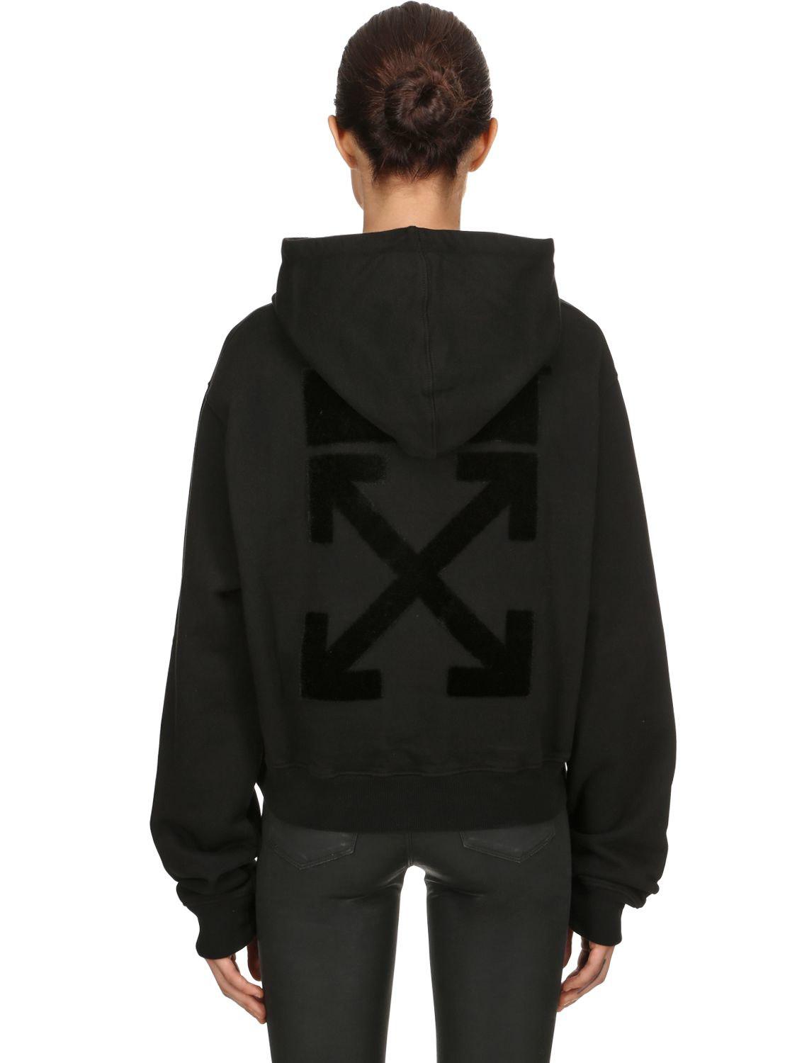 off white all black hoodie