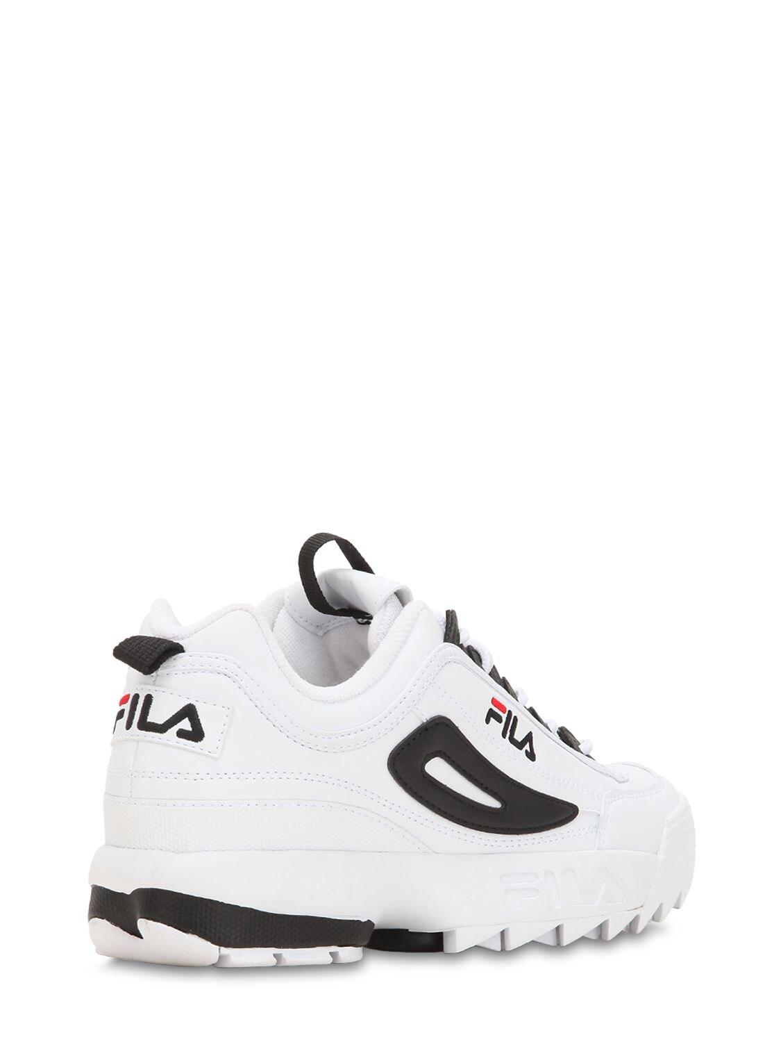 black and white fila sneakers