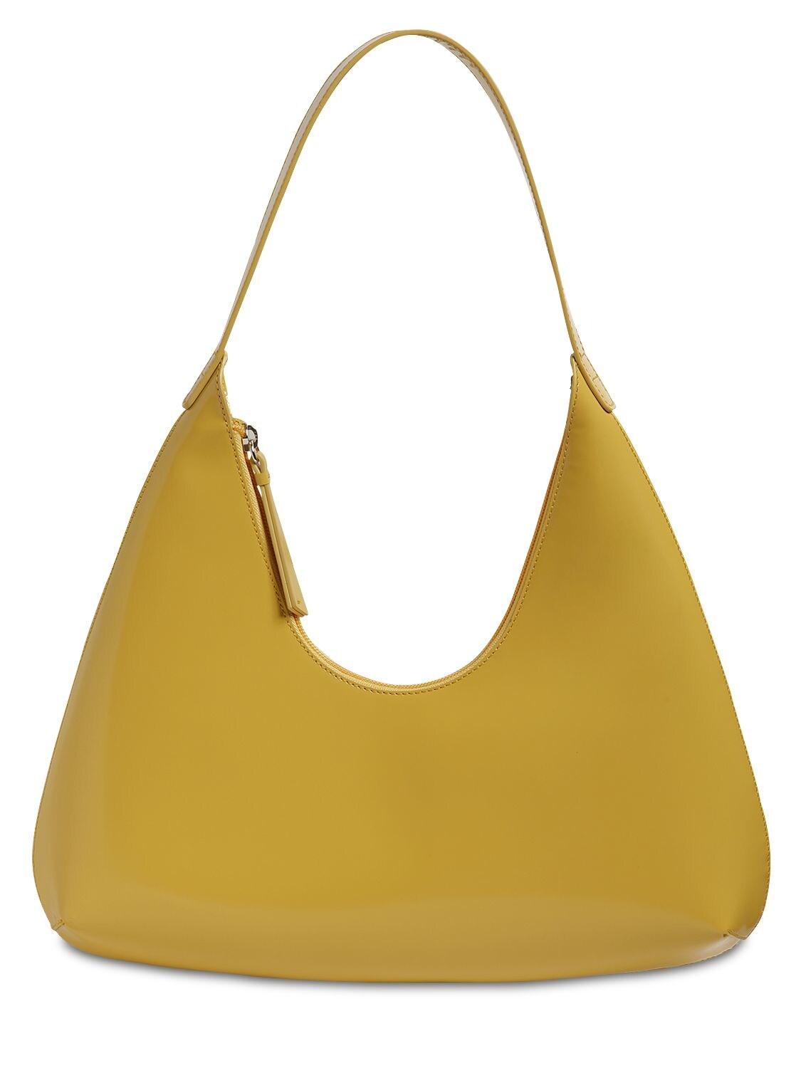 yellow patent leather purse