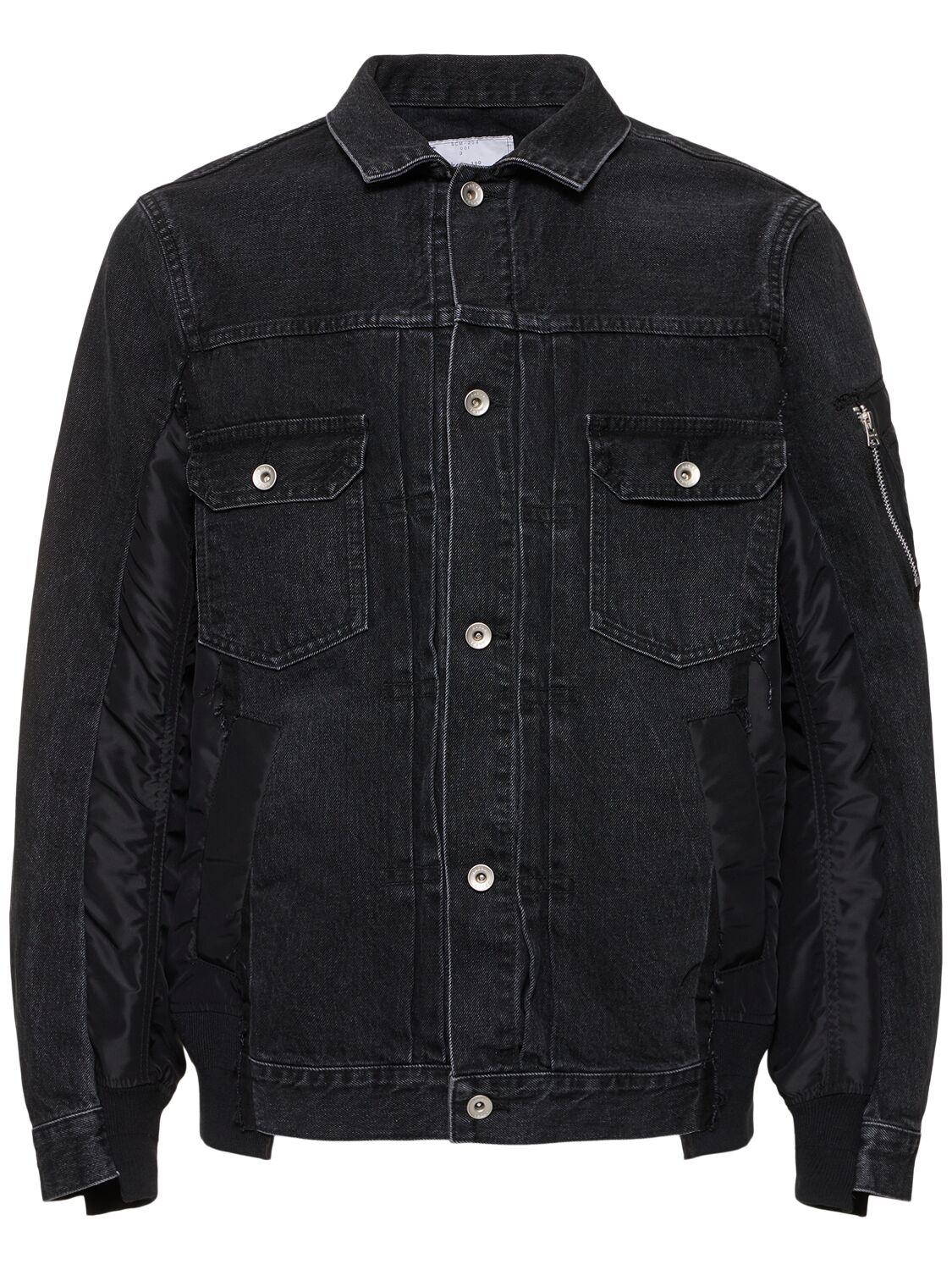 sacai Denim x MA-1 Jacket black 【公式通販】