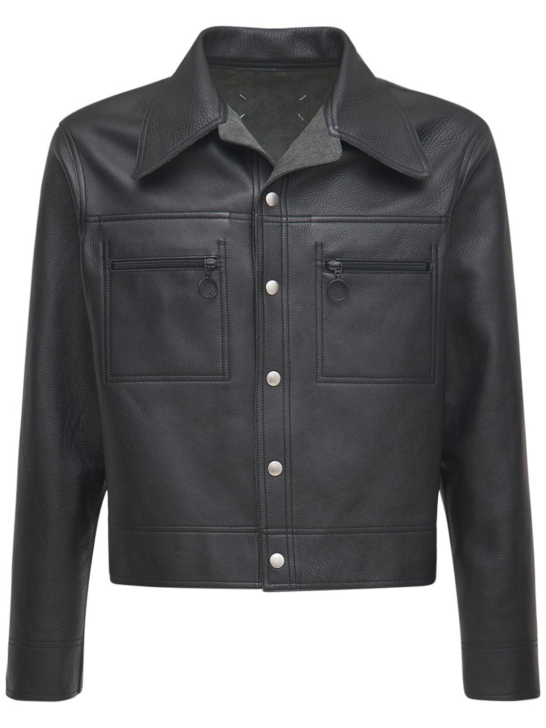 Maison Margiela Reversible Suede & Leather Jacket in Black for Men | Lyst