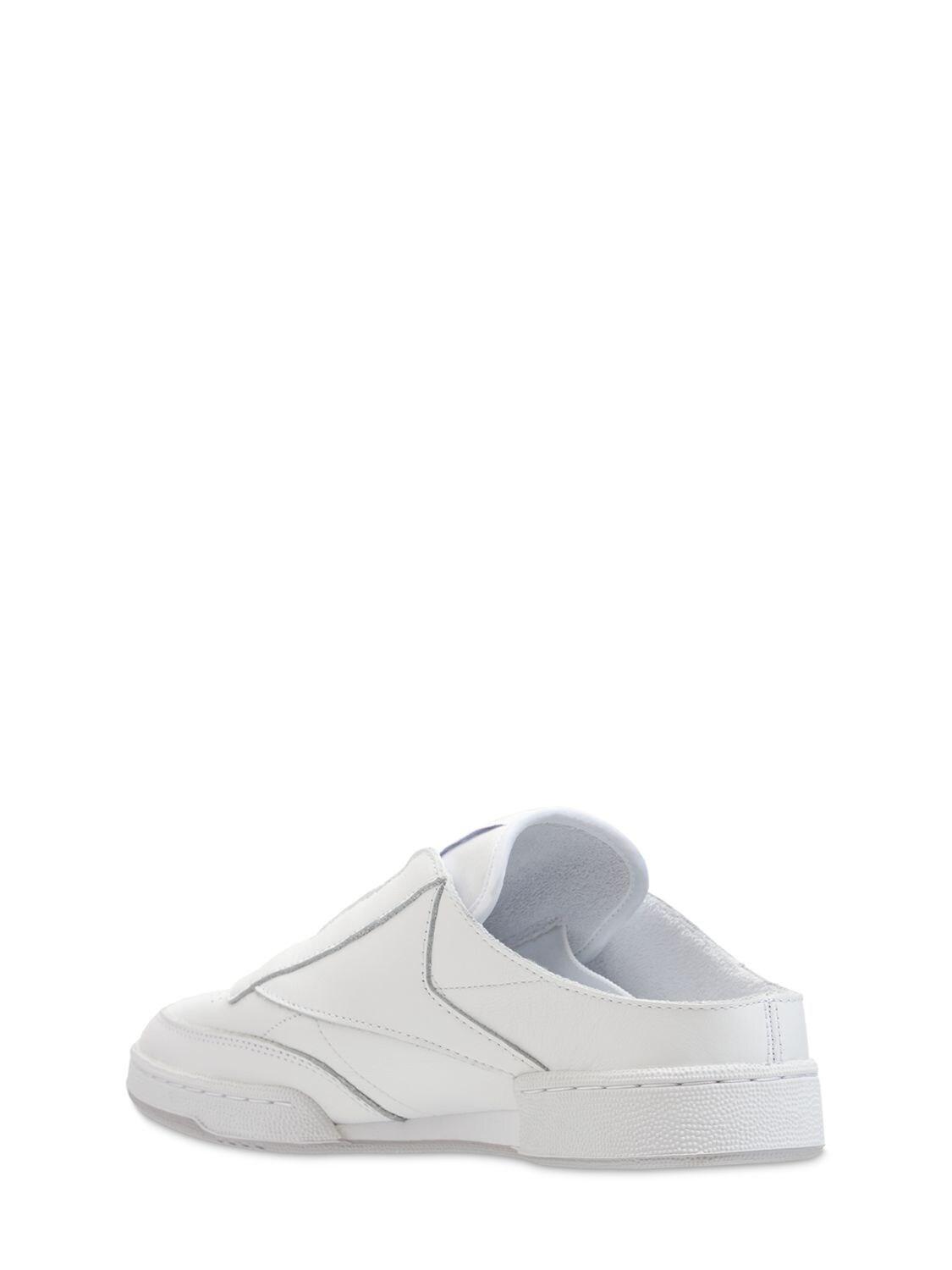 Reebok Leather Beams Club C Laceless Mule Sneakers in White for Men | Lyst