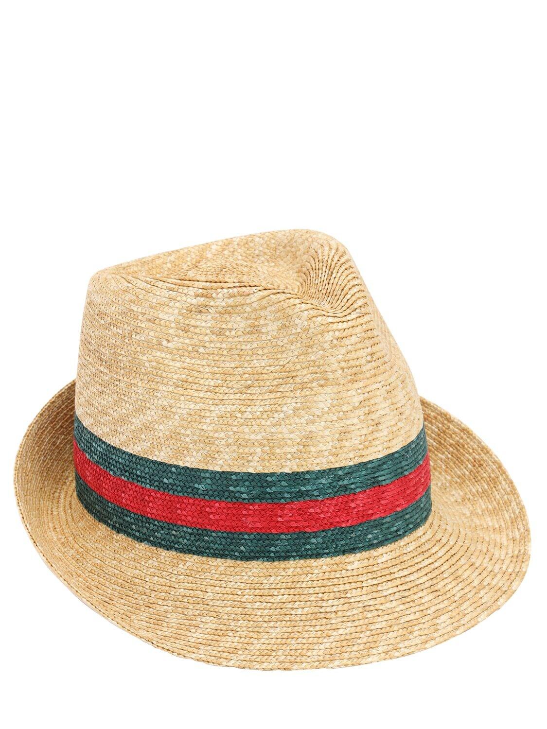 gucci straw fedora