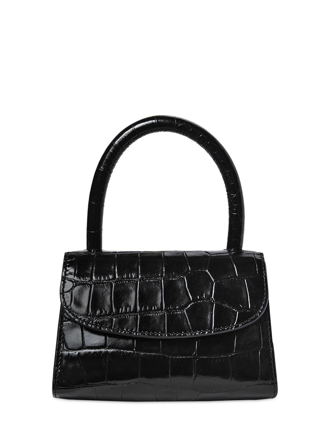 mini black croc bag