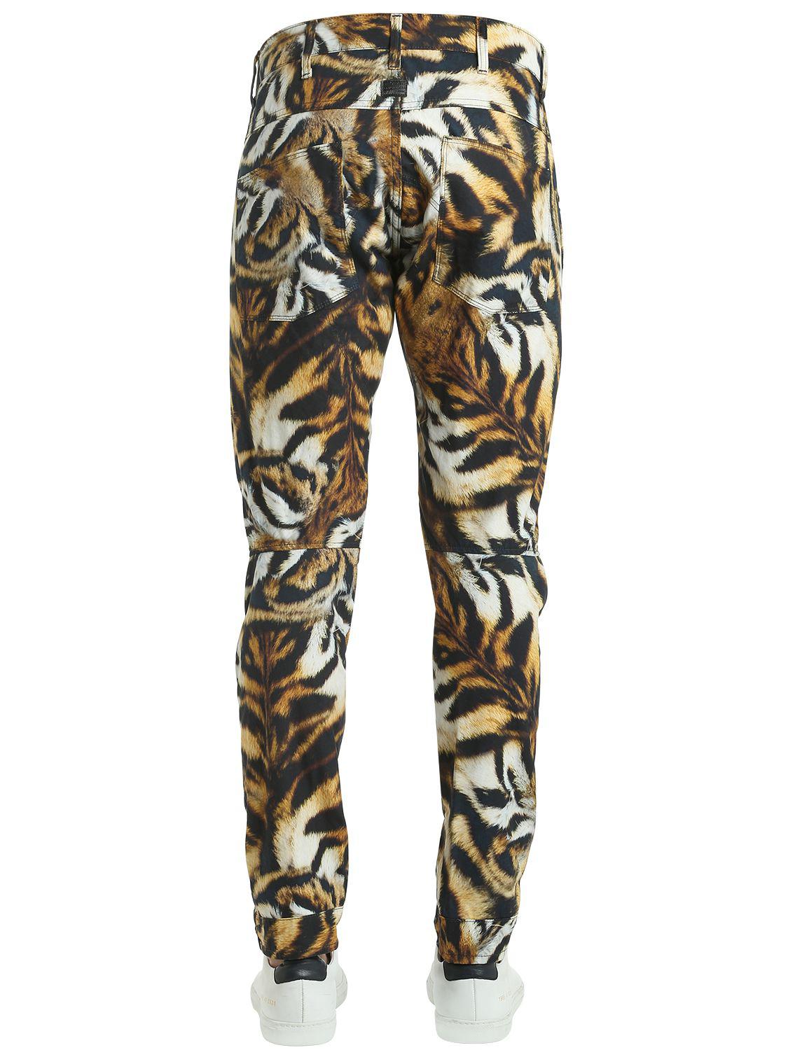 G-Star RAW Elwood Tiger Print Denim Jeans for Men | Lyst