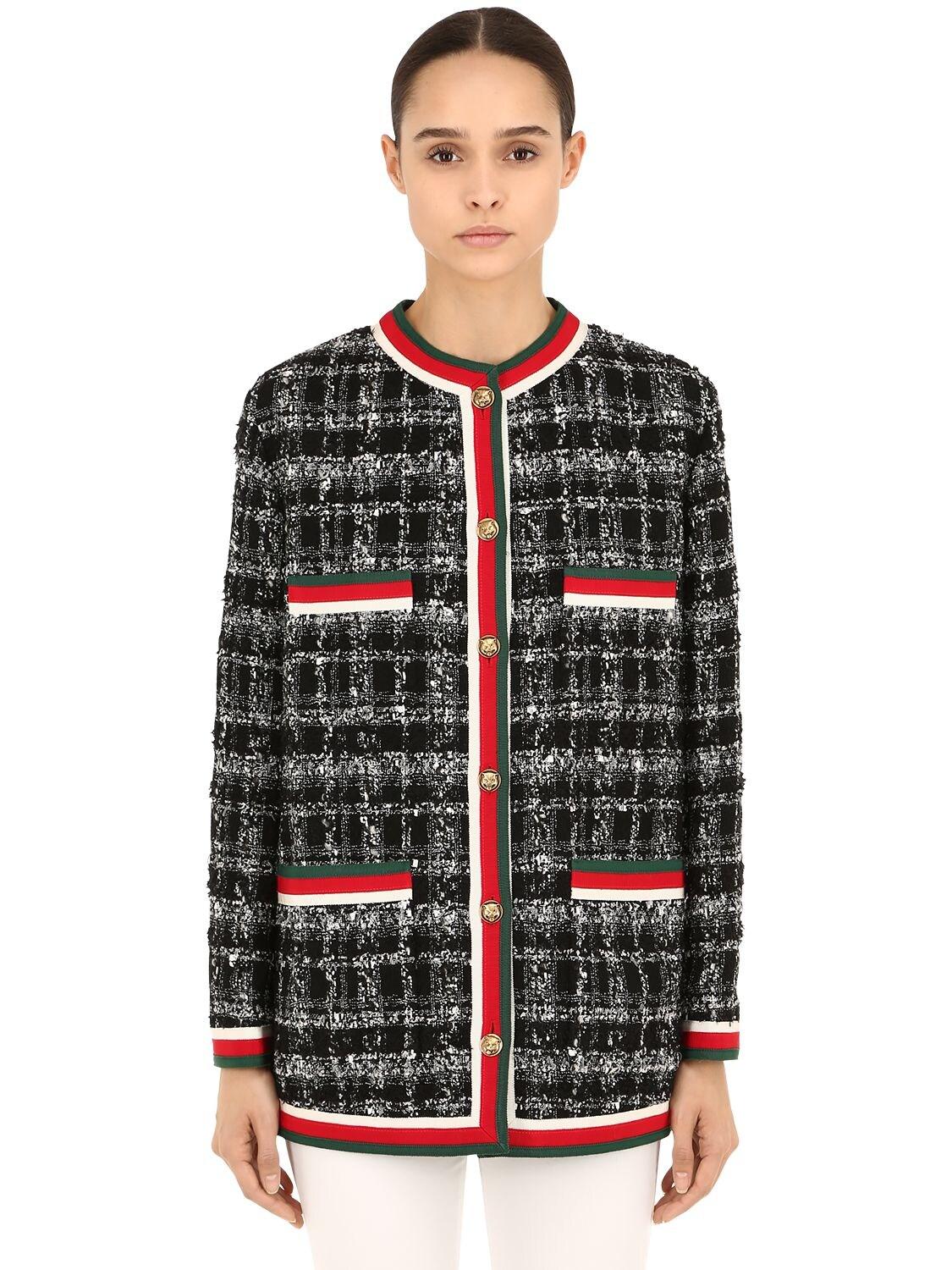 Gucci Tweed Jacket in Black/White (Black) - Lyst