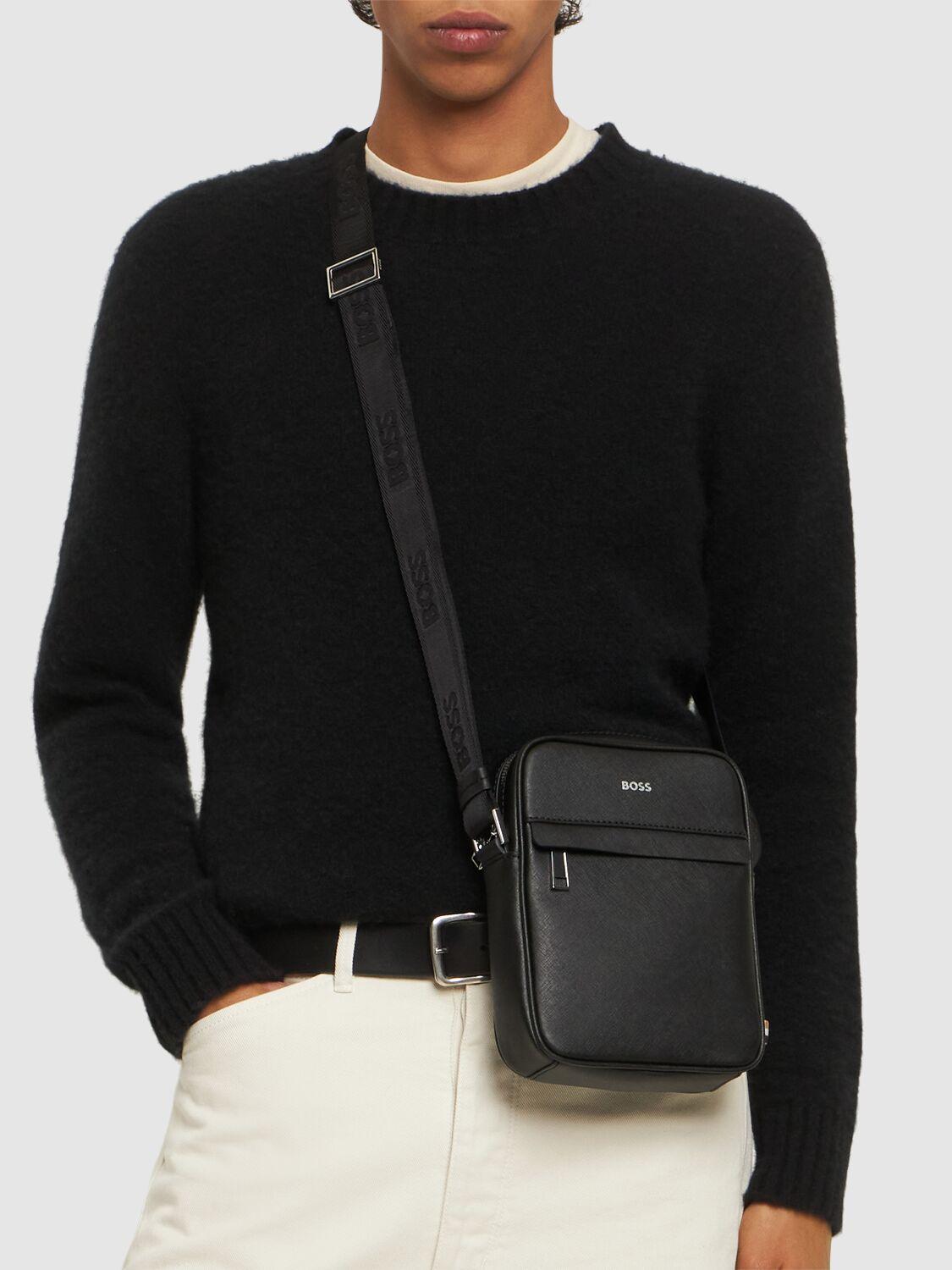 BOSS★Zair クロスボディ レザー バッグ HUGO BOSS ヒューゴボス ショルダーバッグ Zair NS zip 50483566
