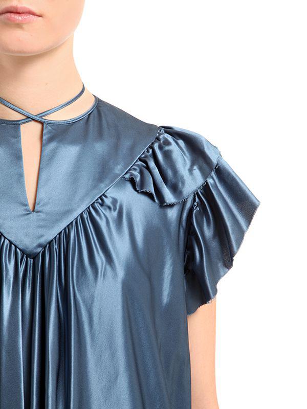 Balenciaga Flou Silk Satin Dress in 
