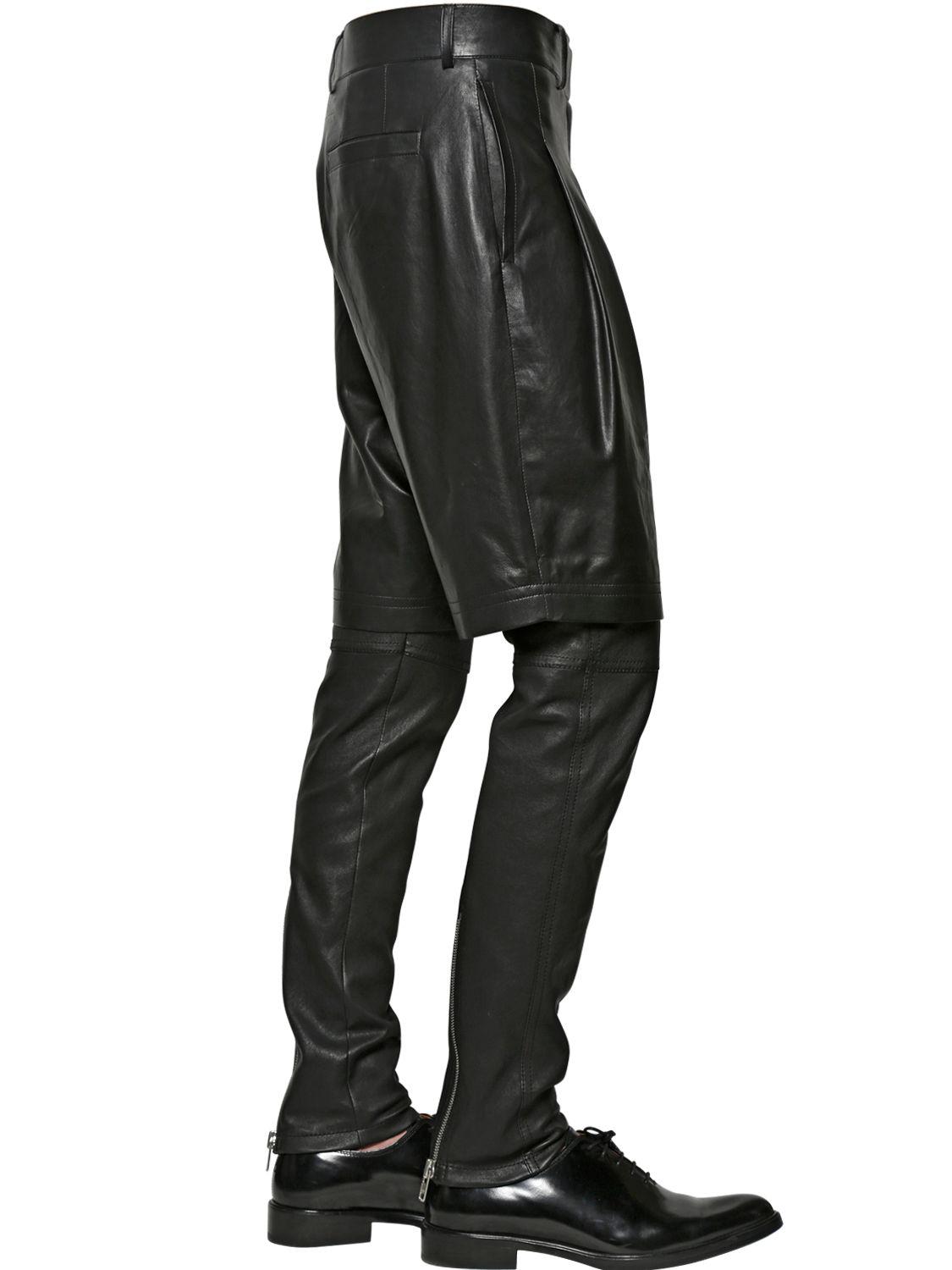 Lyst - Givenchy Light Nappa Leather Bermuda Shorts in Black for Men