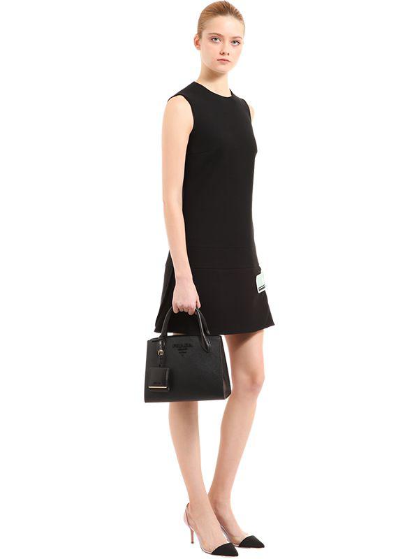 Small saffiano leather online prada monochrome bag
