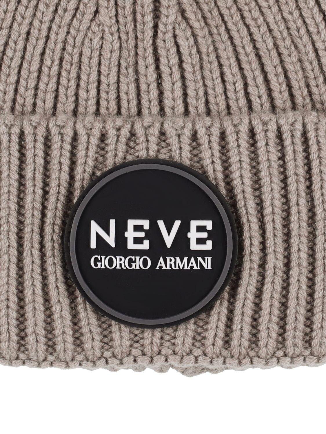 Bonnet en maille à patch logo Cachemire Giorgio Armani pour homme en coloris Gris Homme Accessoires Chapeaux 