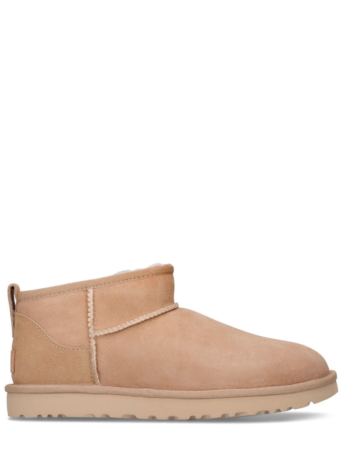 UGG 10mm Classic Ultra Mini Shearling Boots in Brown | Lyst