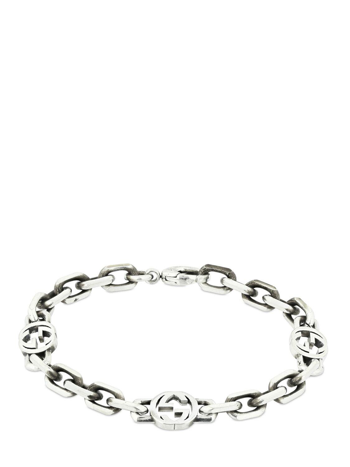 Gucci Interlocking G Bracelet in Silver (Metallic) - Lyst
