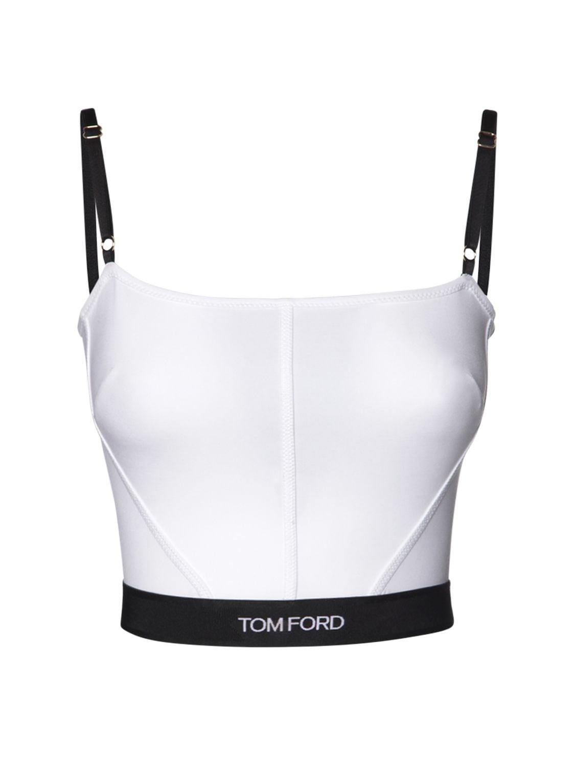 Tom Ford Cropped Tech Tank Top in White | Lyst