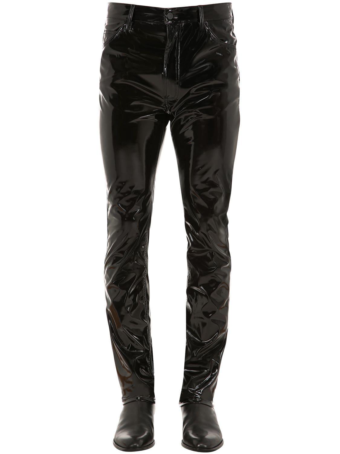 Maison Margiela Faux Patent Leather Pants in Black for Men | Lyst