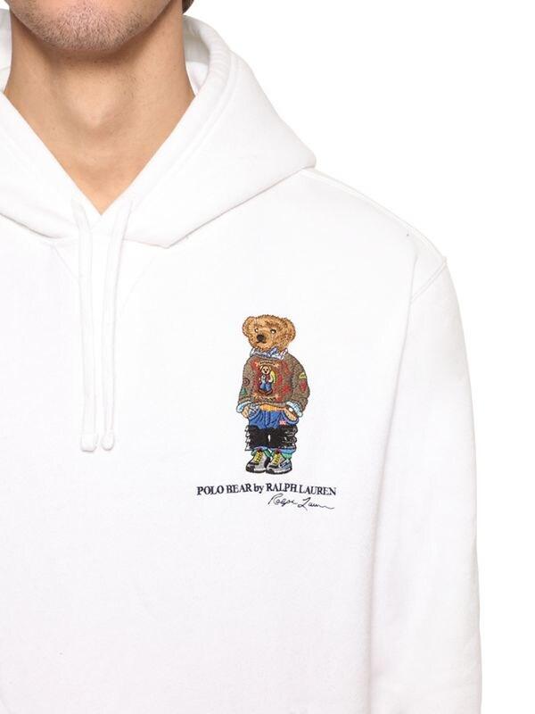 Polo Ralph Lauren Teddy Bear Logo Print Hoodie in White for Men - Lyst
