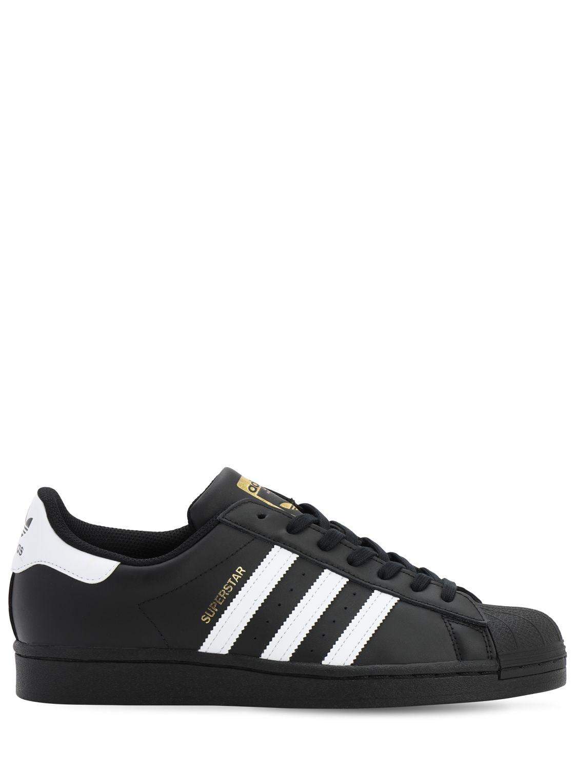 adidas superstar leather black
