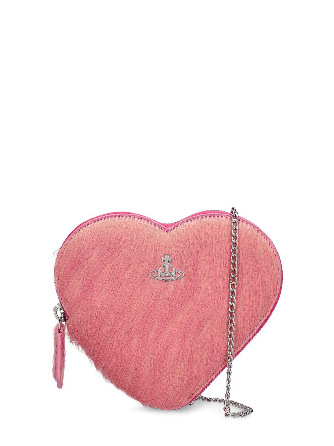 Sac bandoulière cœur façon poils de poulain Vivienne Westwood en coloris Rose Lyst
