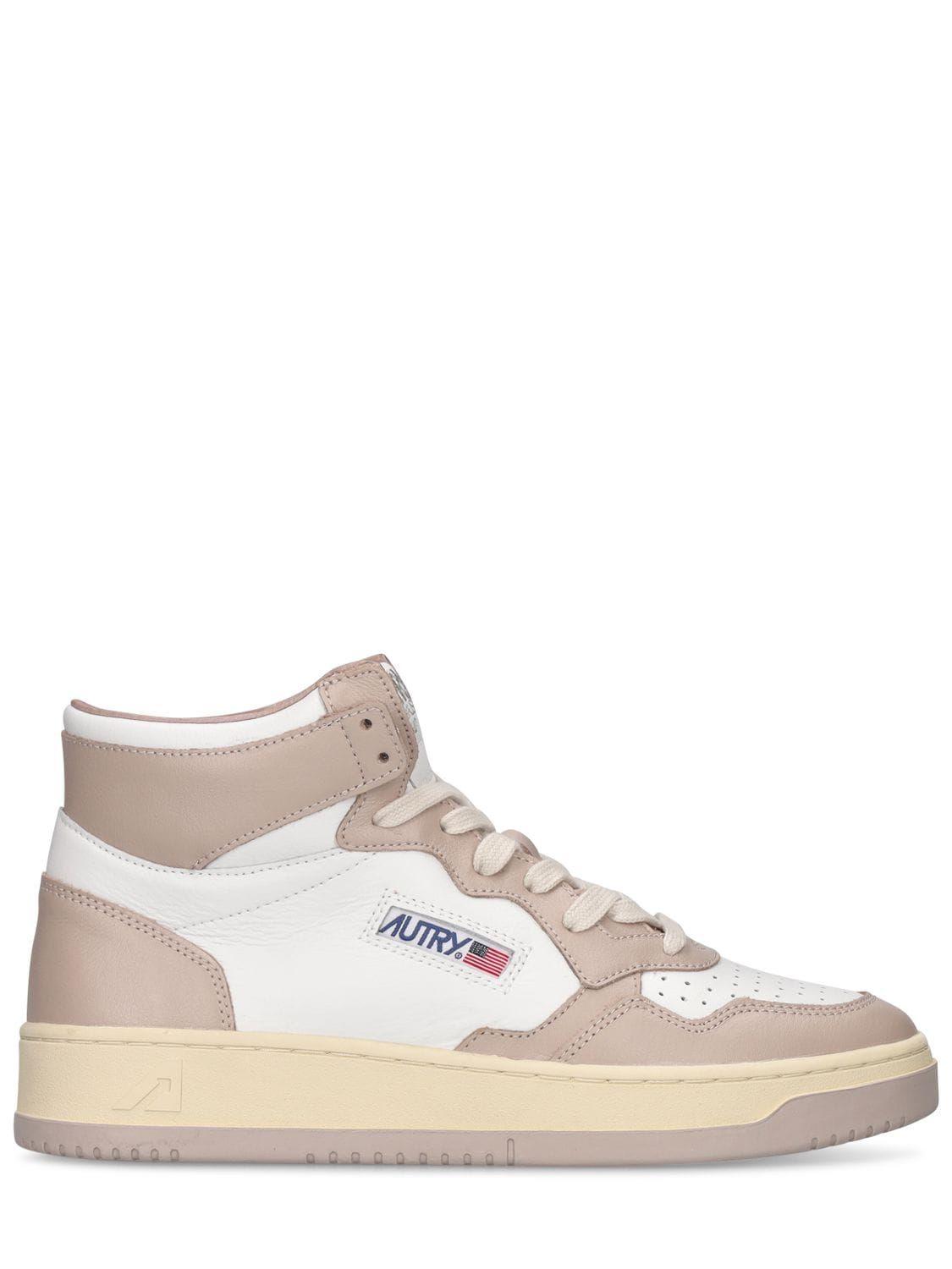 Autry Mm Medalist Bicolor High Sneakers in Pink | Lyst