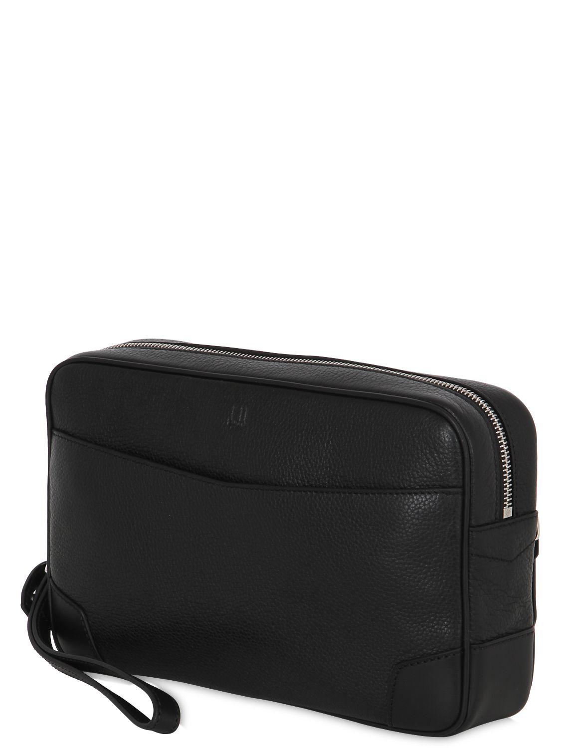 Dunhill Boston Pochette Leather Bag in Black for Men - Lyst
