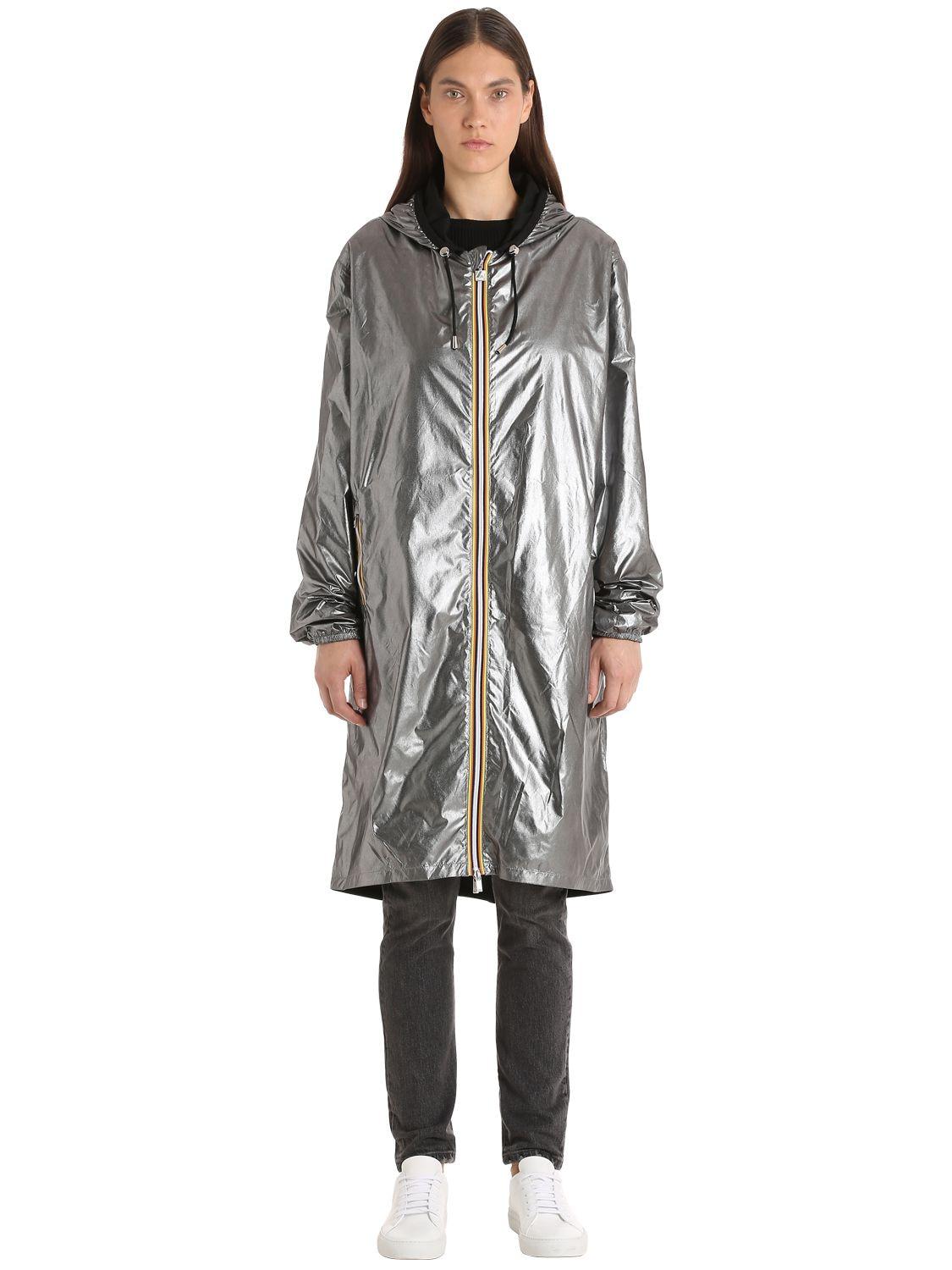 K-Way R&d Xavier Silver Laminated Raincoat in Metallic | Lyst Canada