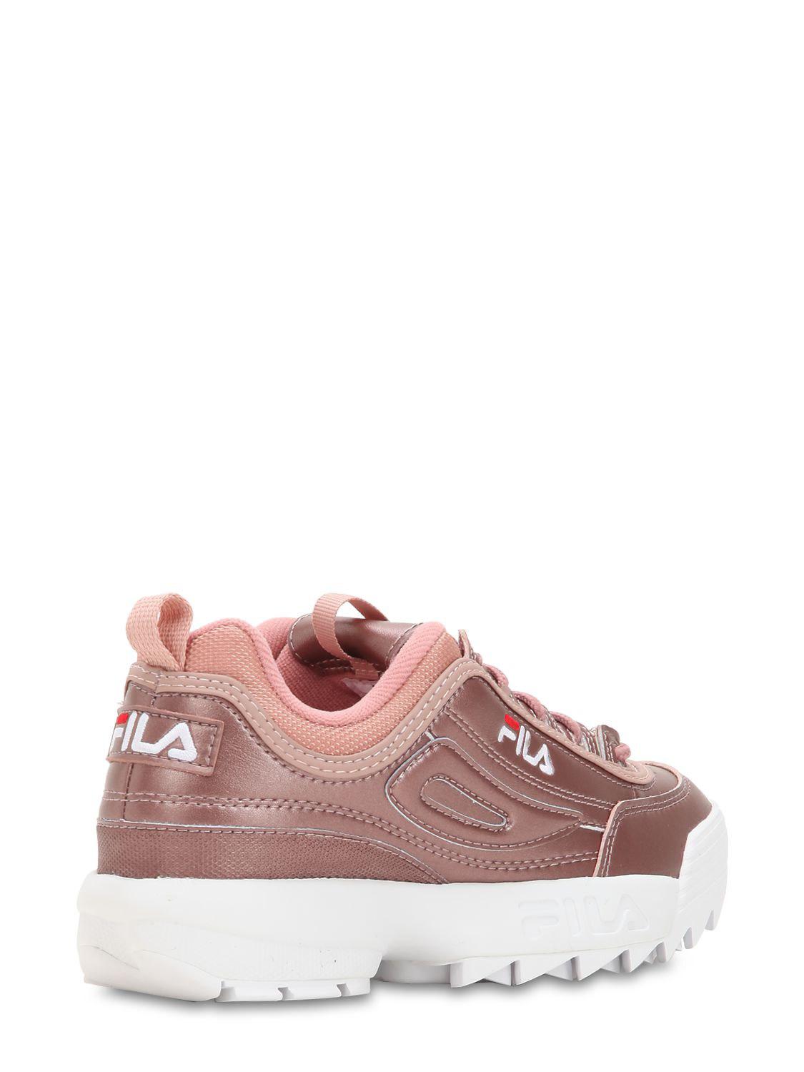 pink fila platform sneakers