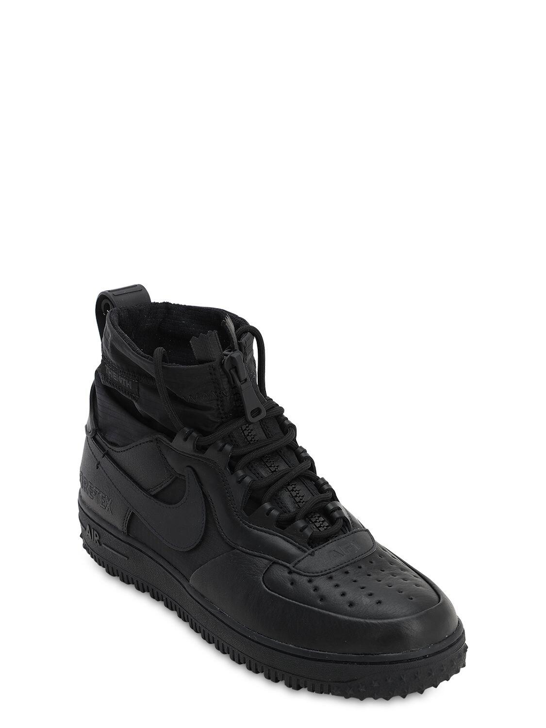 Nike Leather Air Force 1 Wtr Gtx Sneakers in Black for Men - Lyst