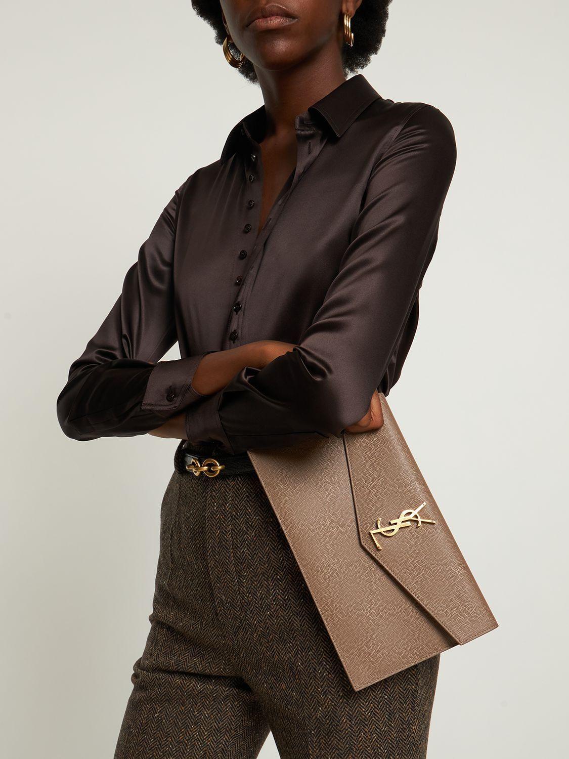 Medium uptown leather clutch hotsell