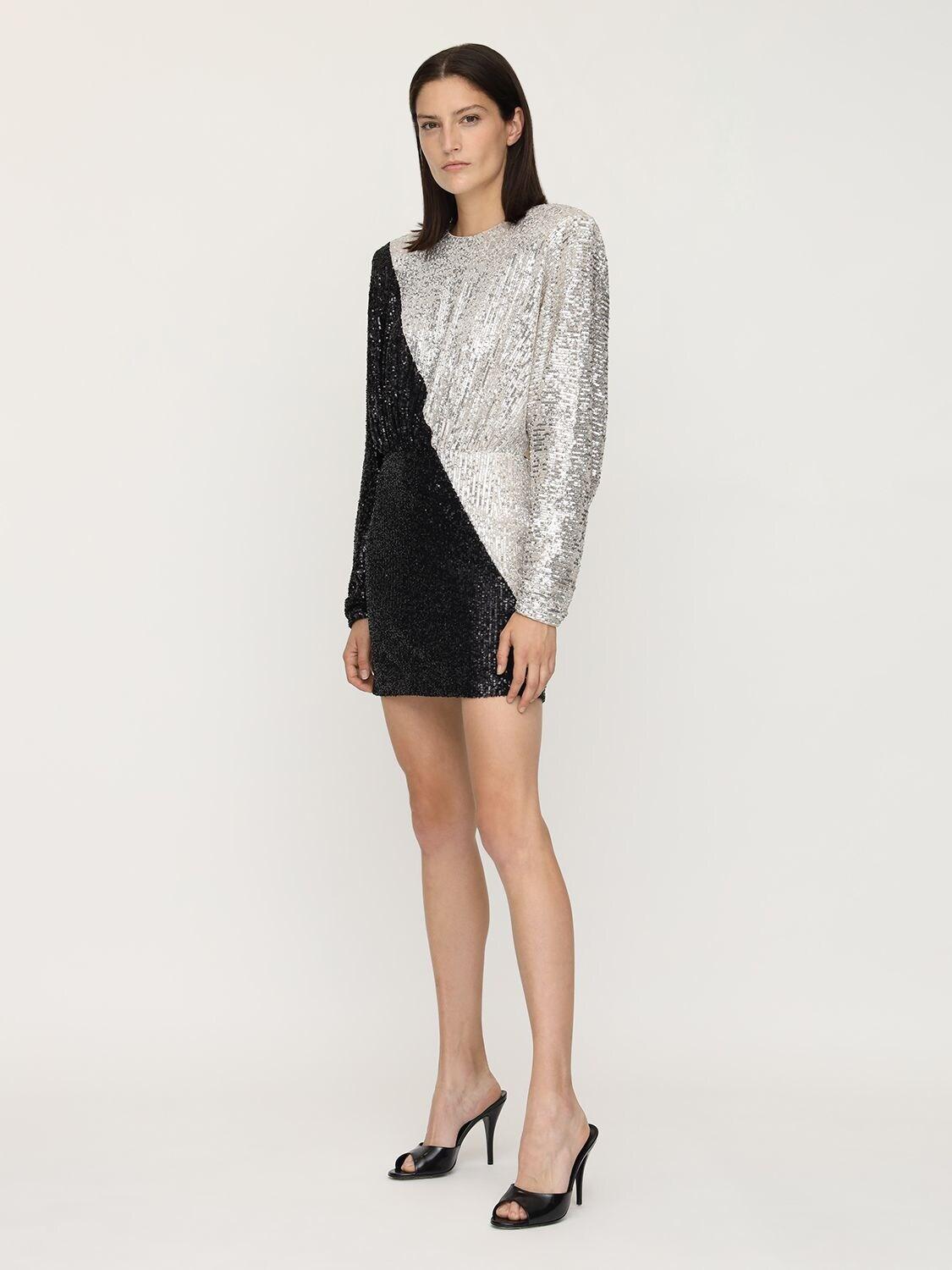 rotate birger christensen silver dress