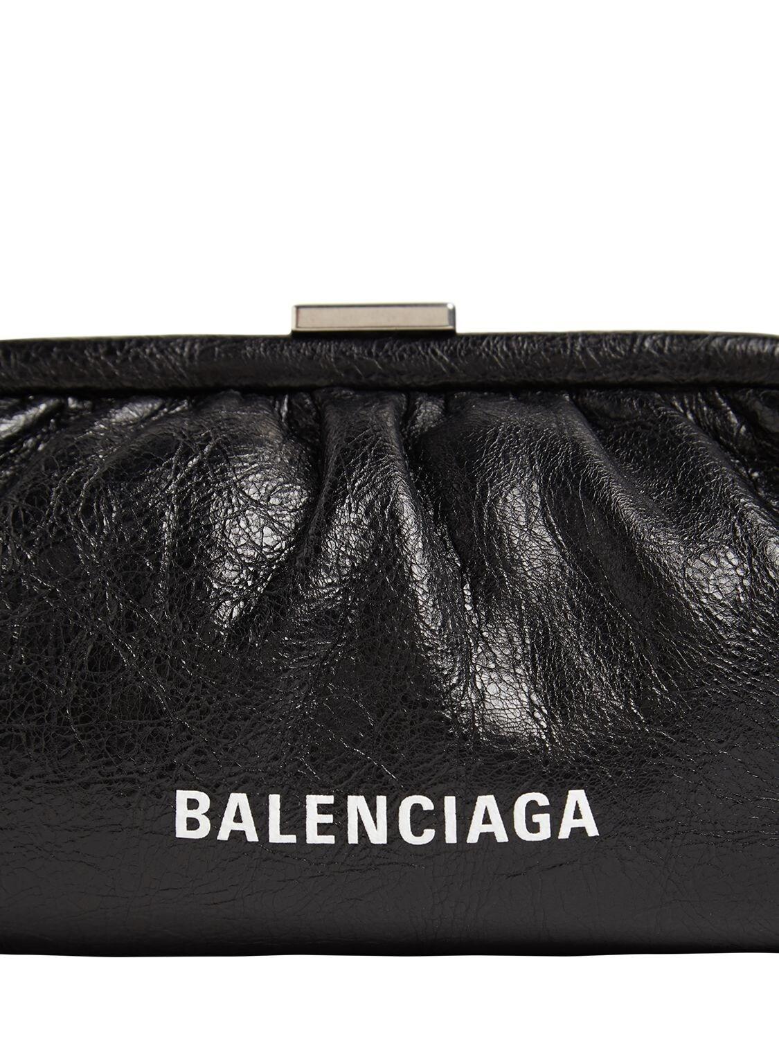 Balenciaga Xs Cloud Leather Clutch in Black Lyst