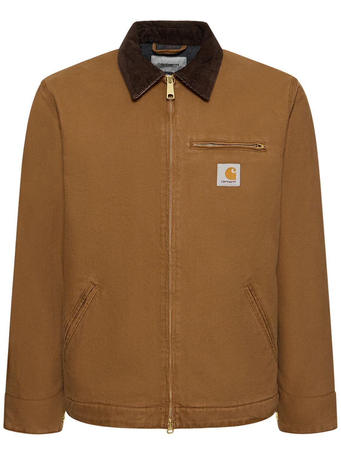 Carhartt WIP Detroit Stonewashed Poly Blend Jacket in Brown for Men | Lyst